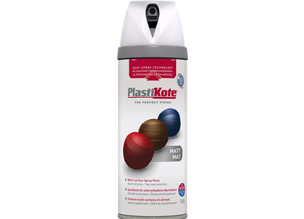 Plastikote Twist & Spray Matt White 400Ml