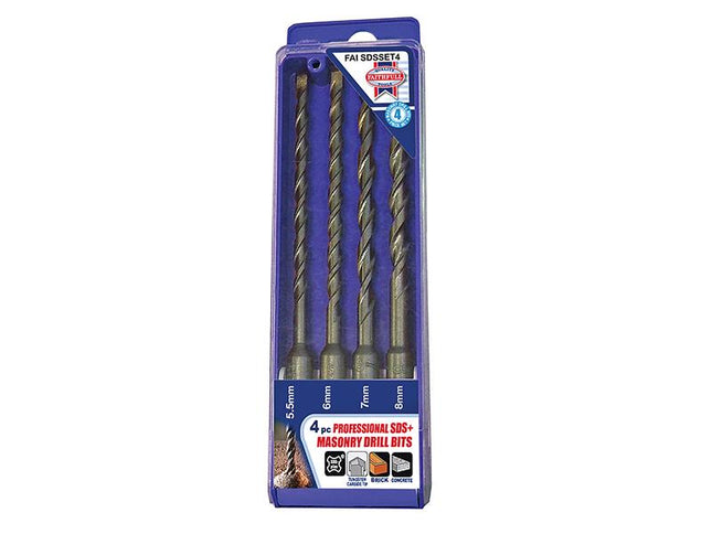 Faithfull Sds Plus Drill Bit Set 4 Piece 5.5-8Mm