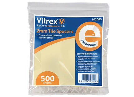 Vitrex Essential Tile Spacers 2Mm Pack Of 500