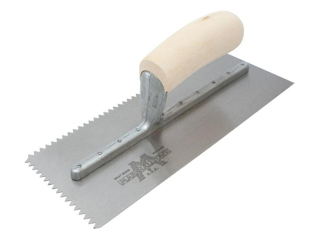 Marshalltown M701S Notched Trowel V 3/16In Wooden Handle 11 X 4.1/2In