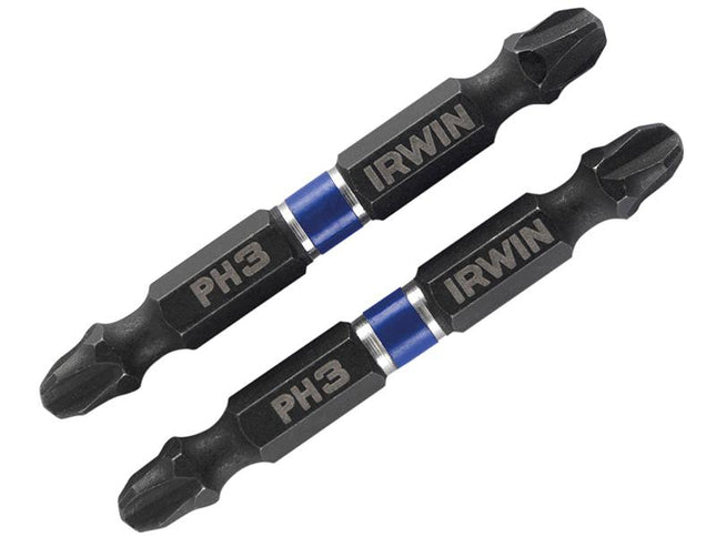 IRWIN Impact Double Ended Screwdriver Bits Phillips Ph3 60Mm Pack Of 2