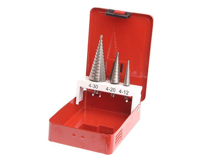 Faithfull Hss Step Drill Bit Set Of 3 4-30Mm