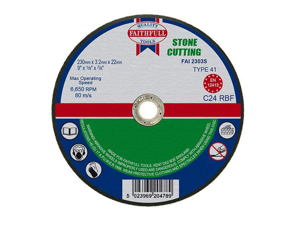 Faithfull Stone Cut Off Disc 230 X 3.2 X 22.23Mm