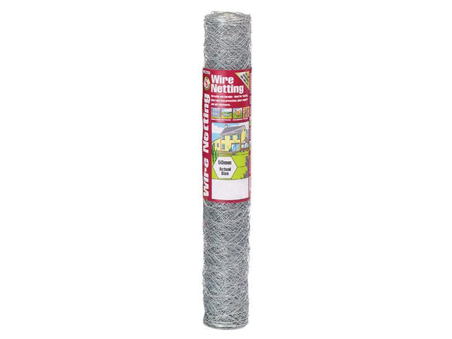 Gardman Galvanised Wire Netting 50mm_ Hexagon, 10 x 0.6m