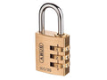 ABUS Mechanical 165/30 30Mm Solid Brass Body Combination Padlock (3-Digit) Carded
