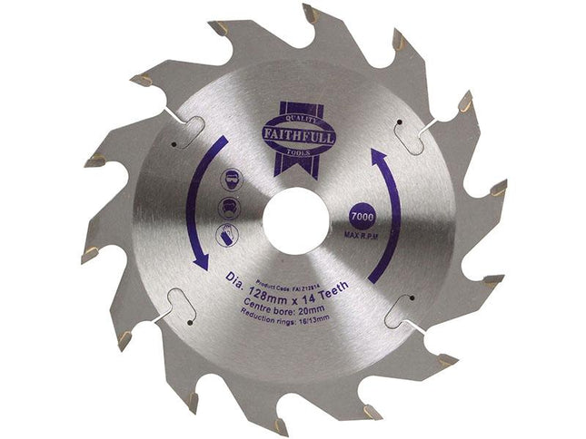 Faithfull Tct Circular Saw Blade 128 X 20Mm X 14T Pos