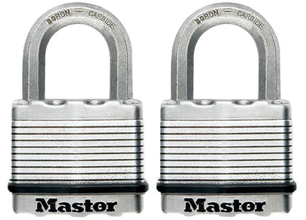 Master Lock Excell Laminated Steel 50Mm Padlock - 25Mm Shackle - Keyed Alike X 2