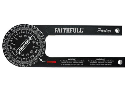 Faithfull Prestige Mitre Saw Protractor Black Aluminium