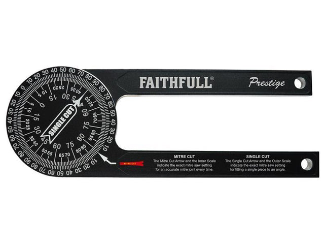 Faithfull Prestige Mitre Saw Protractor Black Aluminium