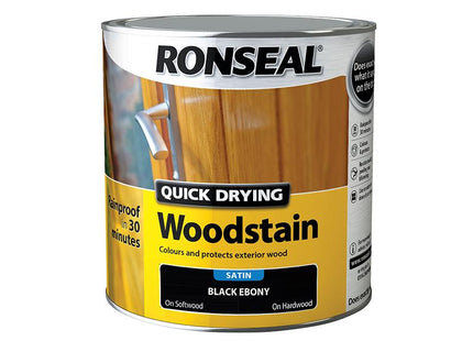 Ronseal Quick Drying Woodstain Satin Ebony 2.5 Litre
