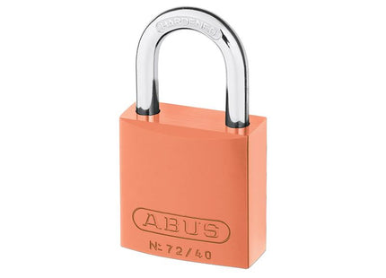 ABUS Mechanical 72/40Mm Aluminium Padlock Orange Keyed Alike Tt02767