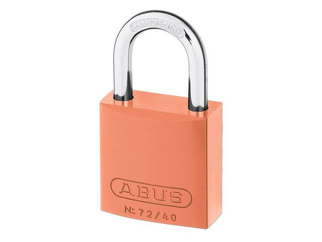 ABUS Mechanical 72/40Mm Aluminium Padlock Orange Keyed Alike Tt02767