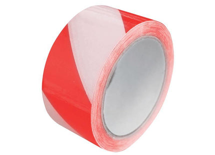 Faithfull Laminated Self-Adhesive Hazard TapeÊRed/White 50mm x 33m