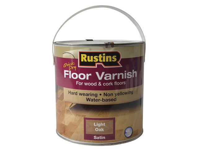 Rustins Quick Dry Coloured Floor Varnish Light Oak 2.5 Litre