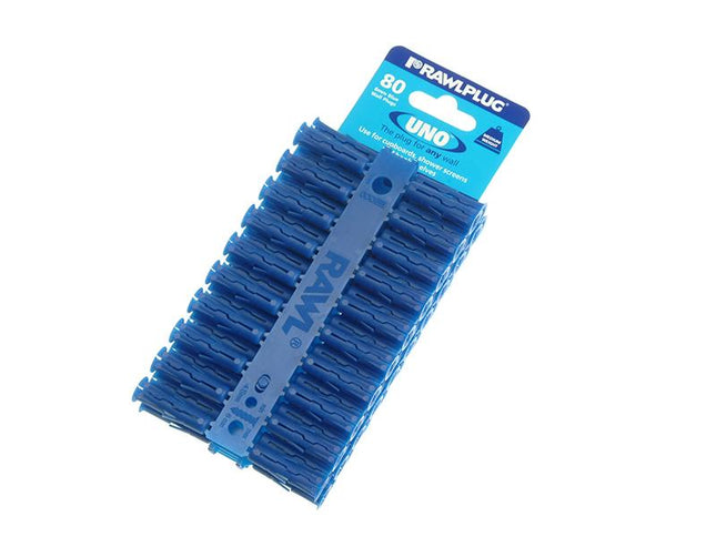 Rawlplug Blue Uno Plugs 8 X 32Mm (Card 80)