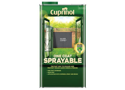 Cuprinol One Coat Sprayable Fence Treatment Silver Copse 5 litre