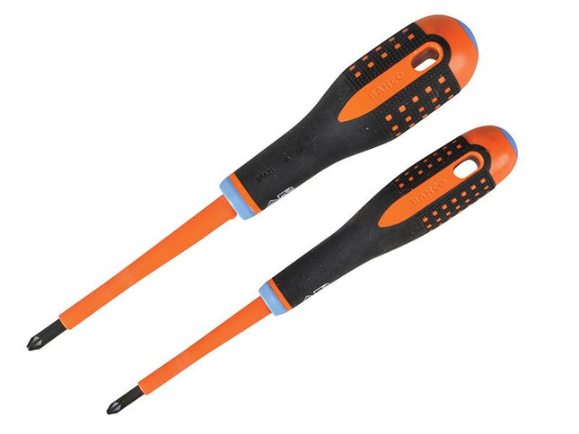 Bahco Insulated Ergo Combi Screwdriver Twin Pack Pz1/Sl5 & Pz2/Sl6