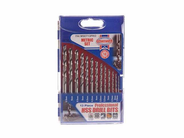 Faithfull Hss Drill Bit Set Of 13 M2 1.5-6.5Mm