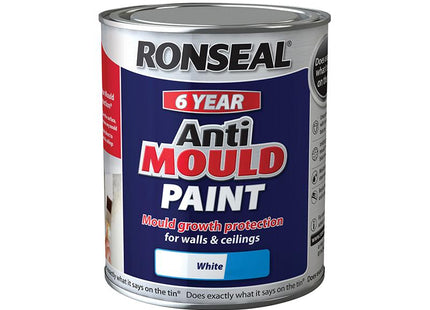 Ronseal 6 Year Anti Mould Paint White Silk 750Ml