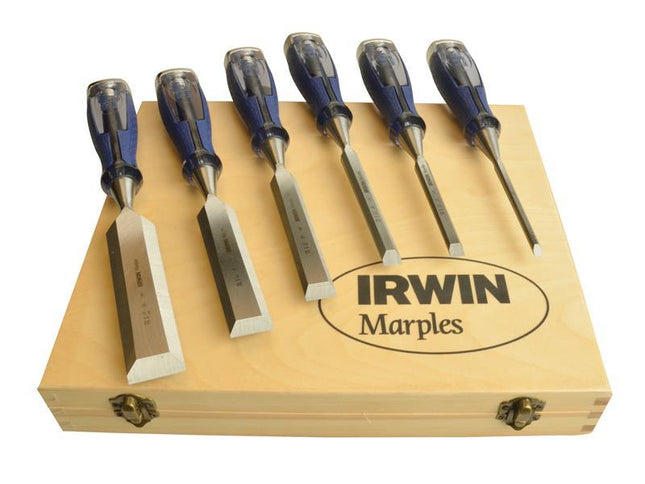 Irwin Marples M750 Splitproof Pro Bevel Edge Chisel Set, 6 Piece