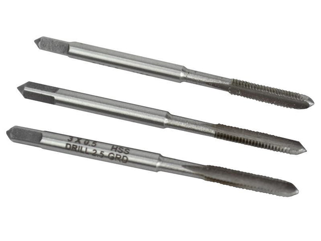 Faithfull Hss Straight Flute Tap Set M3 X 0.5, 3 Piece