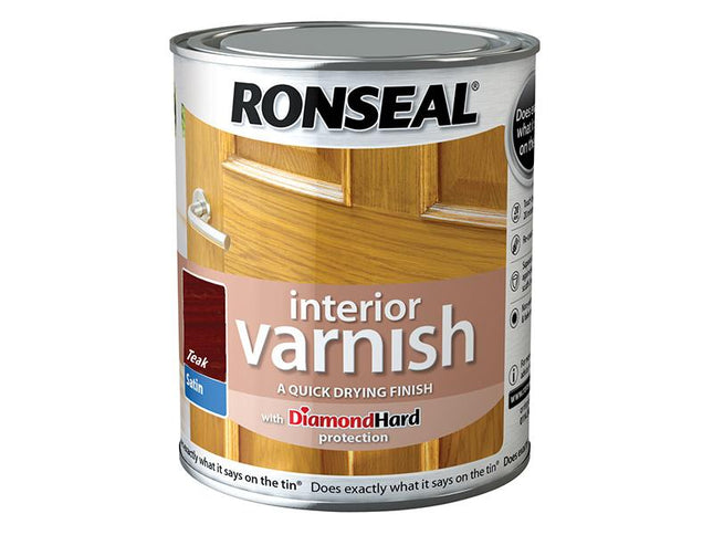 Ronseal Interior Varnish Quick Dry Satin Teak 250Ml