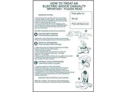 Scan How To Treat An Electric Shock Casualty - Pvc 400 X 600Mm