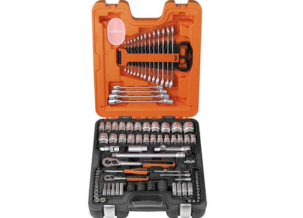 Bahco S87+7 Socket & Spanner Set Of 94 Metric & Af 1/4 & 1/2In Drive