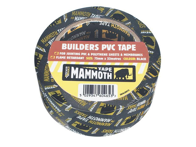 Everbuild Builder'S Pvc Tape Black 75Mm X 33M