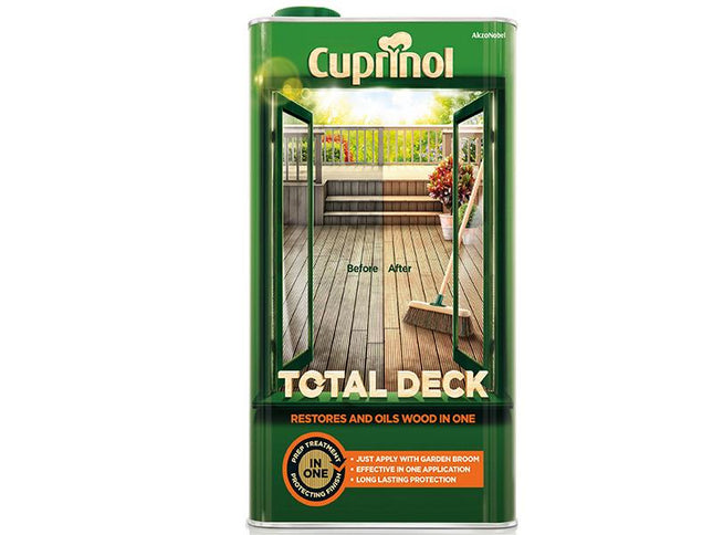 Cuprinol Total Deck Restore & Oil Wood Clear 5 Litre