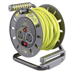Masterplug Pro-Xt Open Cable Reel 25M 13A 2 Socket & 2 Usb