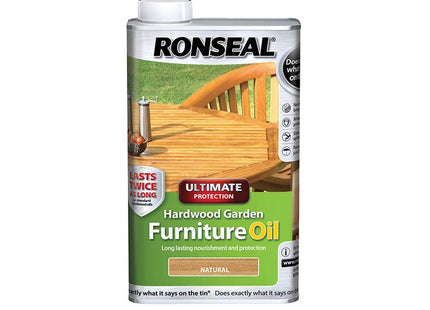 Ronseal Ultimate Protection Hardwood Garden Furniture Oil Natural Clear 500Ml