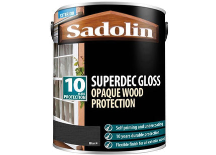 Sadolin Superdec Opaque Wood Protection Black Gloss 5 Litre