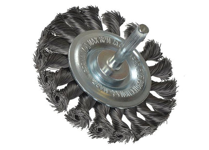 Lessmann Knotted Wheel Brush With Shank 75 X 8Mm 0.35 Steel Wire