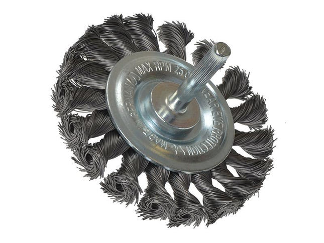 Lessmann Knotted Wheel Brush With Shank 75 X 8Mm 0.35 Steel Wire