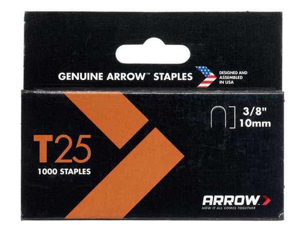 ARROW T25 Staples 10Mm (3/8In) Box 1000