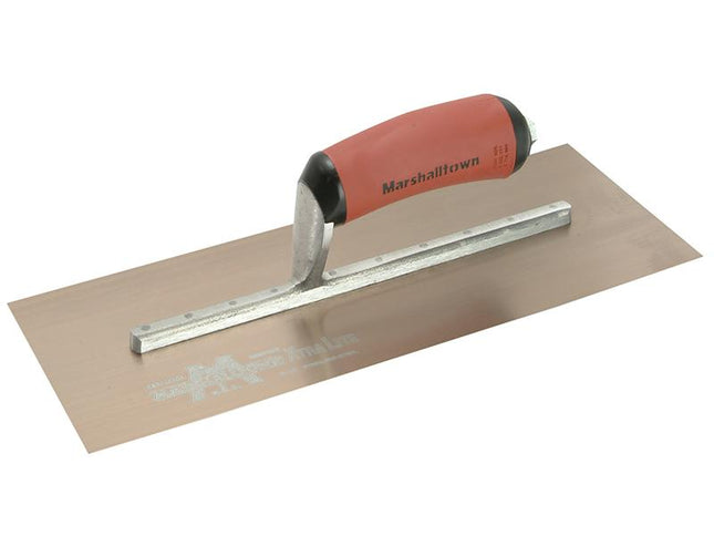 Marshalltown Mpb13Gsd Pre-Worn Permashape Finishing Gold S/S Trowel Durasoft 13 X 5In