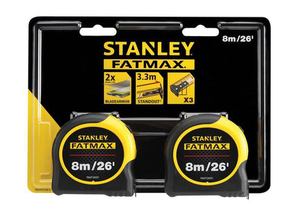 Stanley Tools Fatmax Classic Tape Twin Pack 8M/26Ft (Width 32Mm)
