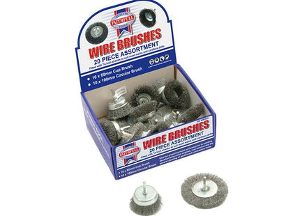 Faithfull Wire Brush Assortment 20 Piece