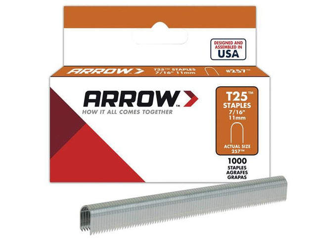 ARROW T25 Staples 11mm (7/16in) Box 1000