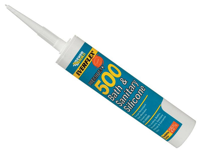 Everbuild 500 Bath & Sanitary Silicone Sealant Sandstone 290Ml