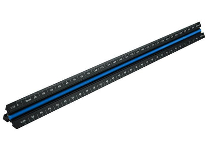 Faithfull Prestige Tri-Scale Engineer Rule Black Aluminium 300Mm