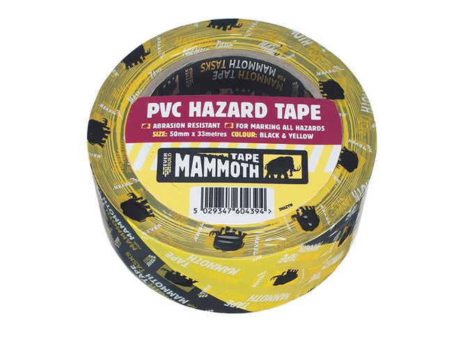 Everbuild Pvc Hazard Tape Black / Yellow 50Mm X 33M