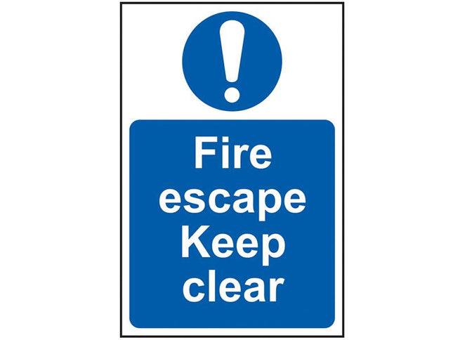 Scan Fire Escape Keep Clear - Pvc 200 X 300Mm