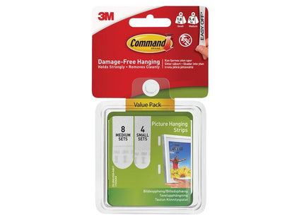 Command Picture Hanging Strips Set, Small & Medium (Pack 12)