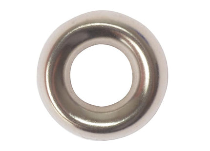 Forgefix Screw Cup Washers Solid Brass Nickel Plated No.8 Bag 200