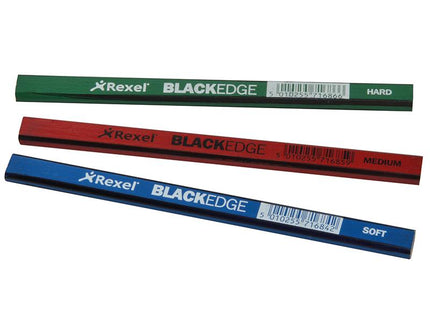Blackedge Carpenter'S Pencils - Assorted Card Of 12