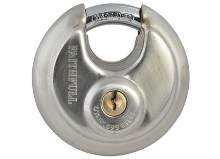 Faithfull Stainless Steel Discus Padlock 70Mm