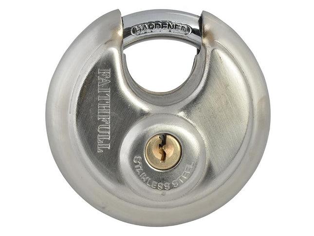 Faithfull Stainless Steel Discus Padlock 70Mm