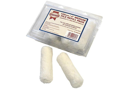 Faithfull Medium Pile Mini Roller Refills 100Mm (4In) Pack Of 10